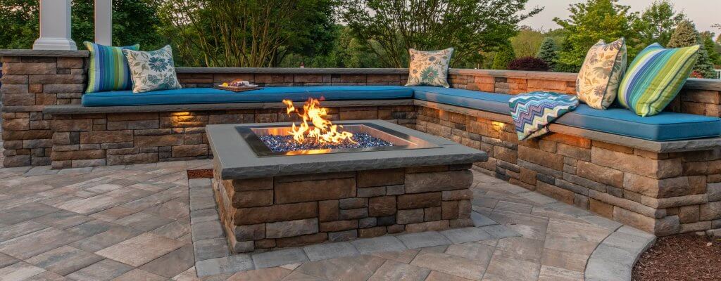 Cast Stone Wall Square Fire Pit Kit, Square Stone Fire Pit Designs