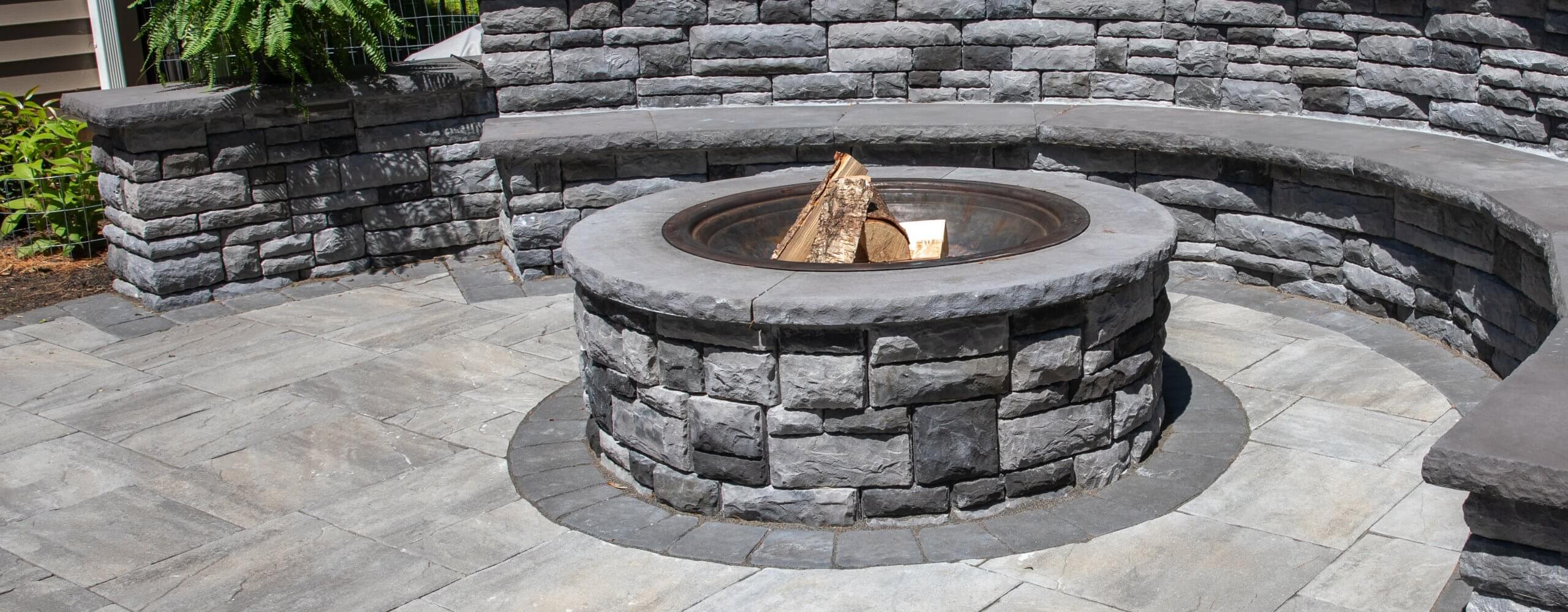 Cast Stone Wall Round Fire Pit Kit | EP Henry
