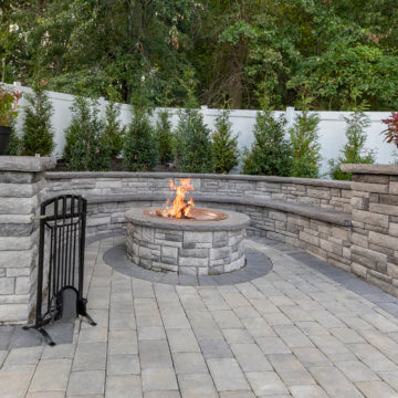 Cast Stone Wall Round Fire Pit Kit