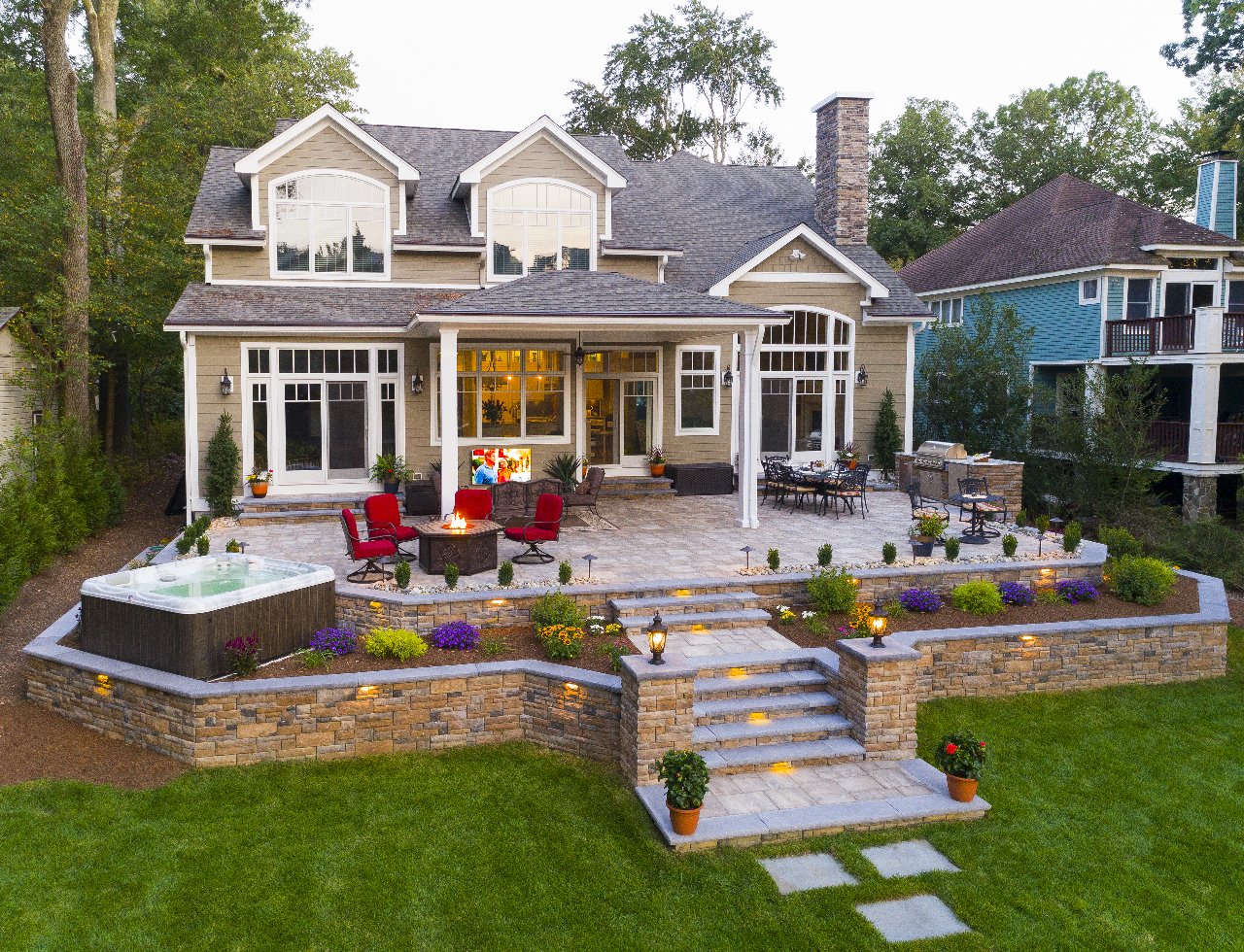 17 Paver Patio Designs With Hot Tub Images