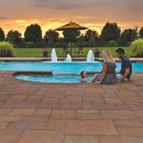 EP Henry Bristol Stone® I and II, Harvest Blend, Random Installation with Bullnose Pavers, HB Brown