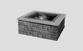 Square Fire Pit Kit Cast Stone Wall