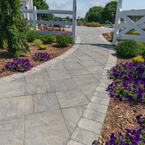 EP Henry Bristol Stone II Pewter Blend 16: Old Towne Cobble Pewter Blend 16 border pavers